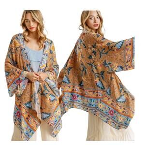 Umgee Feeling Fabulous In Floral Kimono, Boho, Lightweight Duster, Size M/L